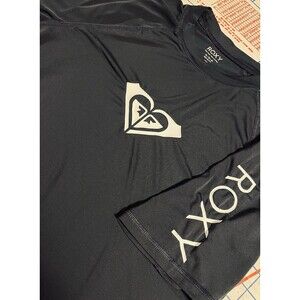 ROXY Surf Company Rash Guard Short Sleeve Performance Shirt Women’s XL Swim Grey